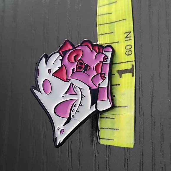 Hazbin Hotel Angel Dust and Fat Nuggets Inspired Enamel Pin - Picture 4 of 4